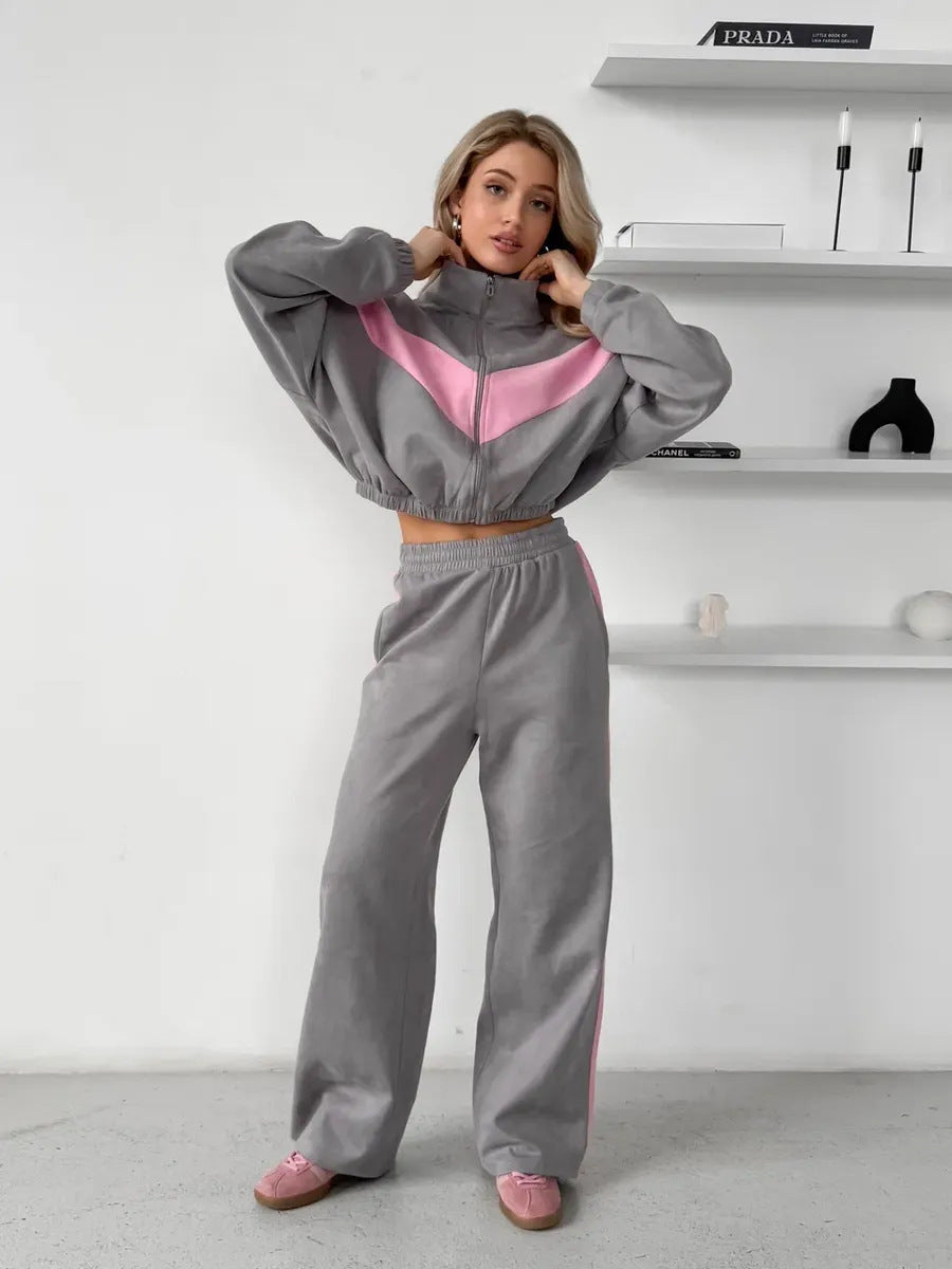 Damen-Sporthose von eprolo, elastisch, für Training, Teil des 2-teiligen Premium Zipper Sport-Sets mit Langarmjacke