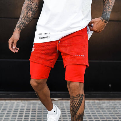 Doppellagige Herren Sports-Shorts von eprolo, ideal für Basketball, Laufen und Fitness, 2-in-1 Design, bequem und atmungsaktiv