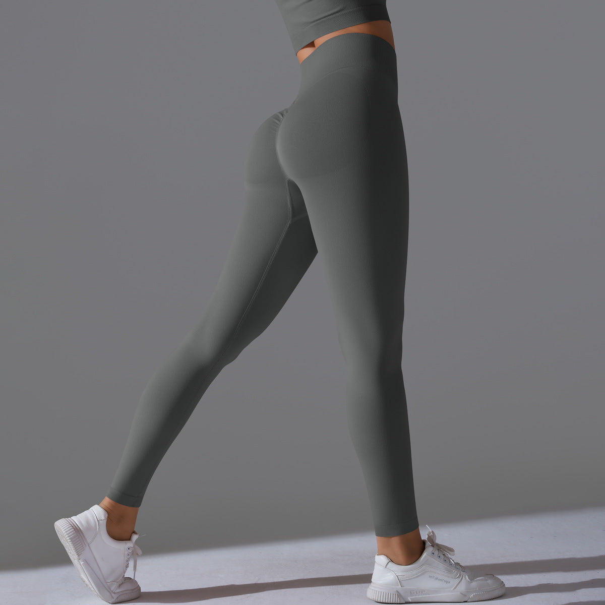 Damen High-Waist Leggings von eprolo, nahtlos, butt-liftend, in 15 Farben, ideal für Yoga und Fitness, auf weißem Hintergrund.