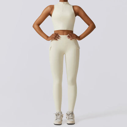 Premium Yoga-Set Damen 2-teilig – High-Waist Push-Up Fitness Set Sport-BH & Leggings - Sportswear Iron Monkey 23