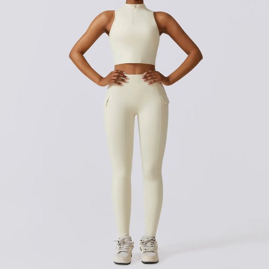 Premium Yoga-Set Damen 2-teilig – High-Waist Push-Up Fitness Set Sport-BH & Leggings - Sportswear Iron Monkey 23