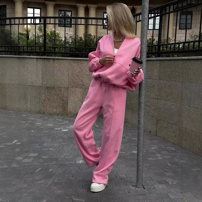 Eprolo Premium Style Zipper Hoodie-Set Damen, zweiteilig mit Kapuzenpullover und Hose, bequemes Casual Outfit in Bildqualität