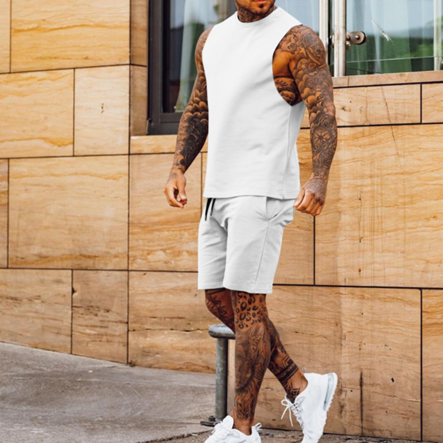 Herren Sportsanzug von eprolo, ärmelloses Top und Shorts, sommerliches Set für sportliche Aktivitäten, bequeme Passform