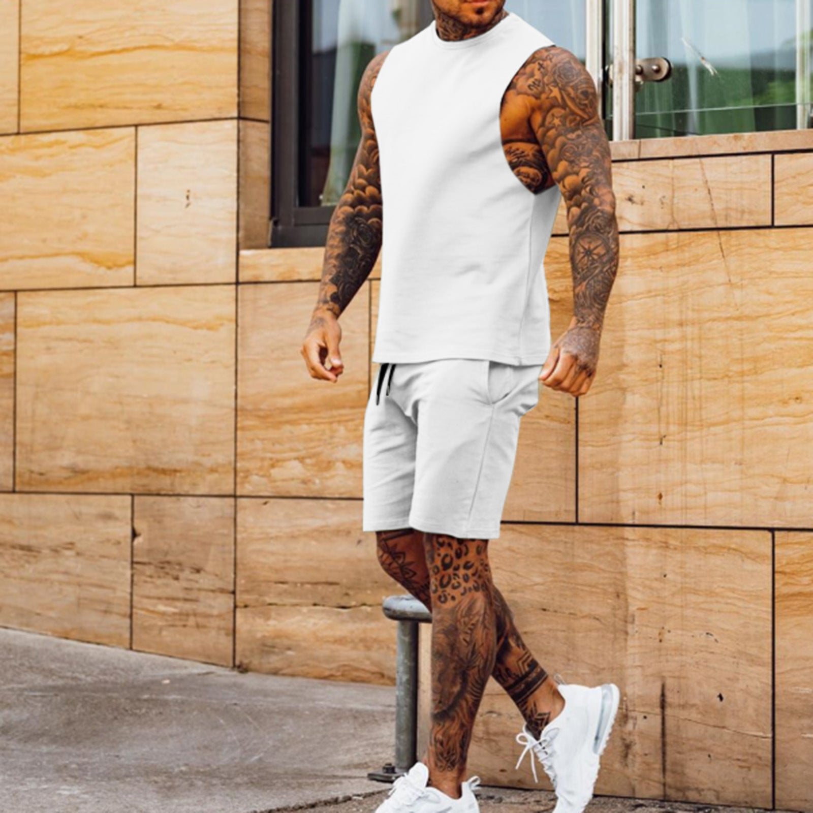 Herren Sportsanzug von eprolo, ärmelloses Top und Shorts, sommerliches Set für sportliche Aktivitäten, bequeme Passform
