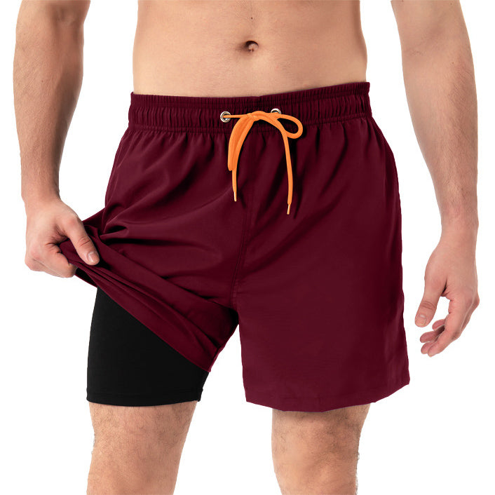 Premium Beach Pants Herren 2-in-1 – Swimming Shorts Quick-Dry Anti-Embarrassment Solid Color - Sportswear Iron Monkey 23