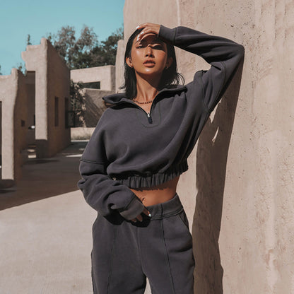 Damen-Sport-Hoodie-Set von eprolo, Kapuzenpullover und Hose, bequemes Trainingsanzug-Set für sportliche Aktivitäten.