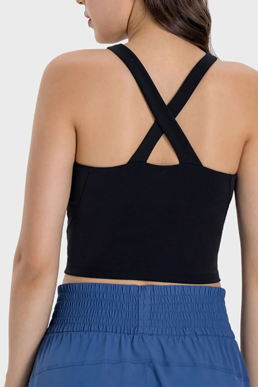 Damen-Top eprolo Premium Crisscross Active Cami mit griechischem Ausschnitt und Kreuzdesign, sportliches Fitness-Top