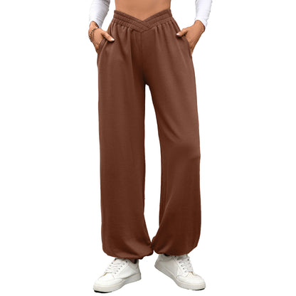 Damen Premium Weite-Hose von eprolo mit lockerer Passform, elastischem Bund und Seitentaschen, bequeme Loose Fit Hose