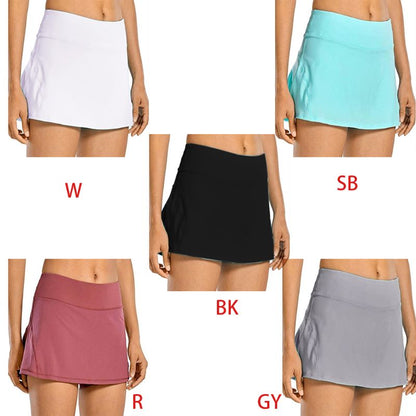 Damen 2-in-1 Skort von eprolo, Sporthose für Tennis, Golf und Laufen, mit integrierter Shorts, in sportlichem Design.