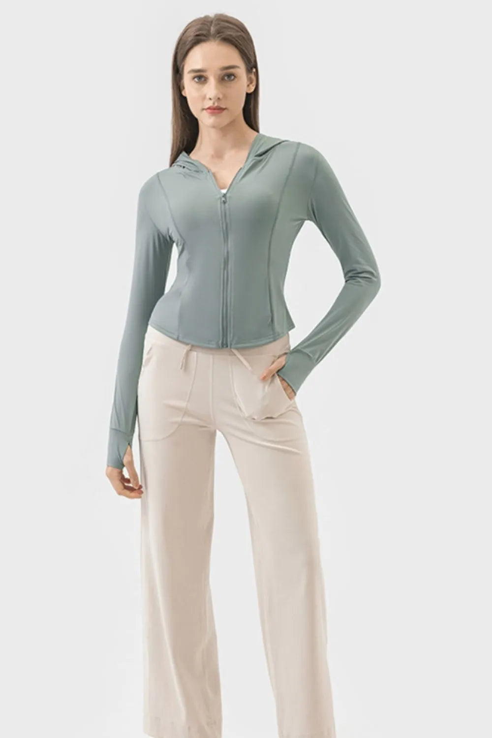 Premium Zip-Up Hoodie Jacke Damen – Langarm Sport-Kapuzenjacke mit Taschen - Sportswear Iron Monkey 23