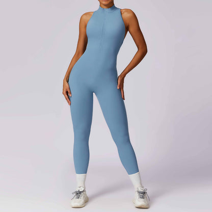Premium Quick Zip Yoga-Jumpsuit Damen – High-Intensity Fitness Einteiler mit Rückendesign - Sportswear Iron Monkey 23