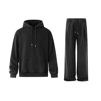 Premium Lazy Casual Set Herren 2-teilig – Loose Hooded Sweatshirt & Straight Leg Pants Herbst - Sportswear Iron Monkey 23