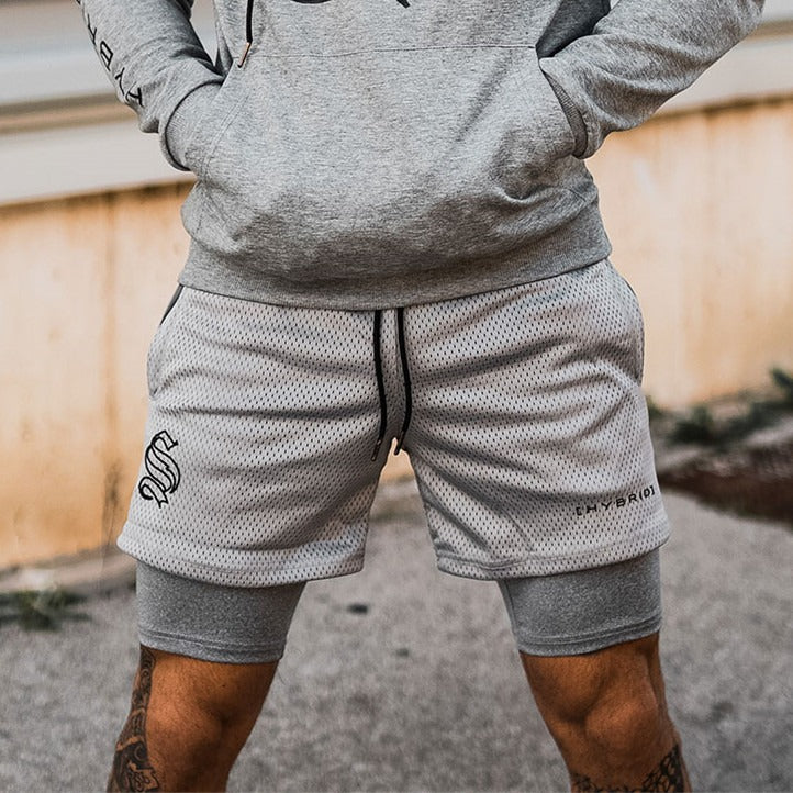 Doppellagige Herren-Sports-Shorts von eprolo, ideal für Basketball, Laufen und Fitness, 2-in-1, sportliches Design, bequem und atmungsaktiv