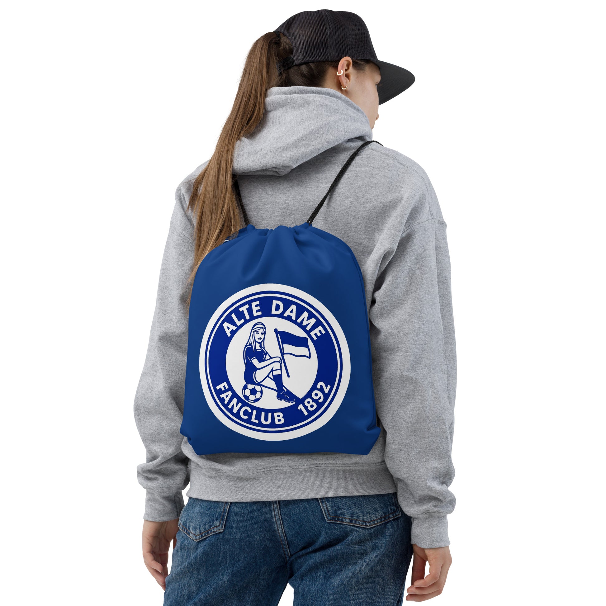 Weiße Kordelzug-Beutel mit Fanclub-Logo der Alten Dame 1892, Sportswear Iron Monkey 23, All-over-Print, Accessoire