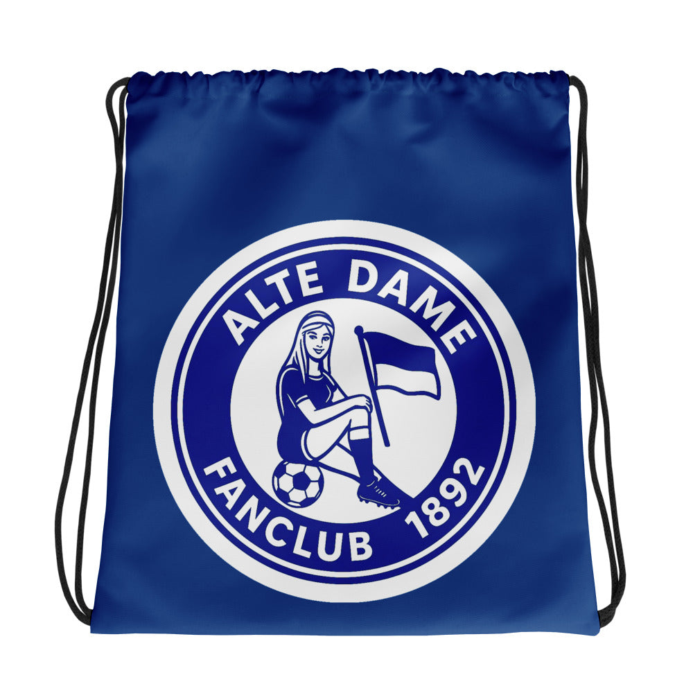 Kordelzug-Beutel mit Fanclub-Design der Alten Dame 1892, Sportswear Iron Monkey 23, weiß mit All-over-Print, Sport-Accessoire