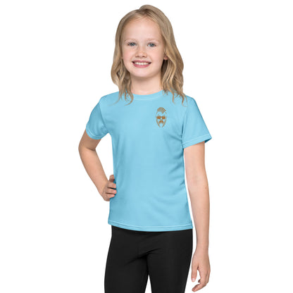 Kinder T-Shirt Jersey mit Allover-Print von Sportswear Iron Monkey 23, 2-Wege-Stretch, Rundhalsausschnitt, weiß, vorne sichtbar