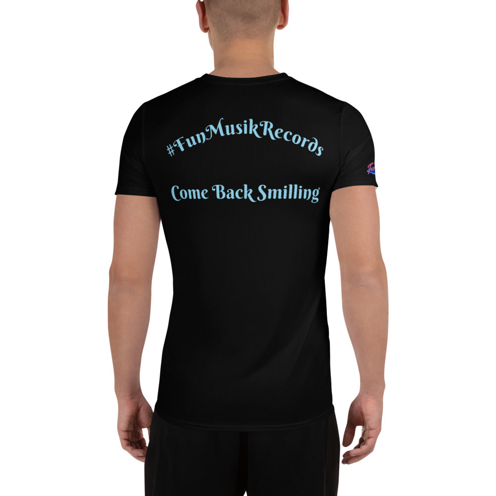 Weißes Herren-Athletik-T-Shirt von Sportswear Iron Monkey 23 mit All-Over-Print und UPF 50+ Schutz.