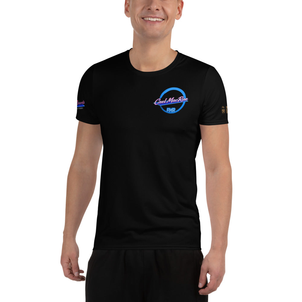 Weißes Sport-T-Shirt von Iron Monkey mit All-Over-Print, sportlichem Design und UPF 50+ für Sonnenschutz.