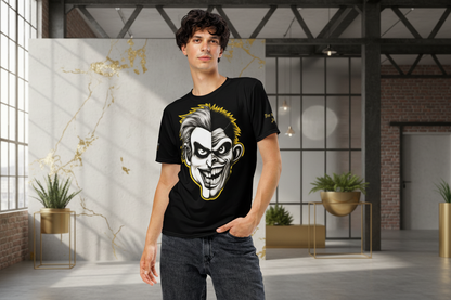 Herren T-Shirt mit All-over-Print, Joker Edition SoftStretch Jersey von Sportswear Iron Monkey 23, weiß, Rundhals, 2-Wege-Stretch