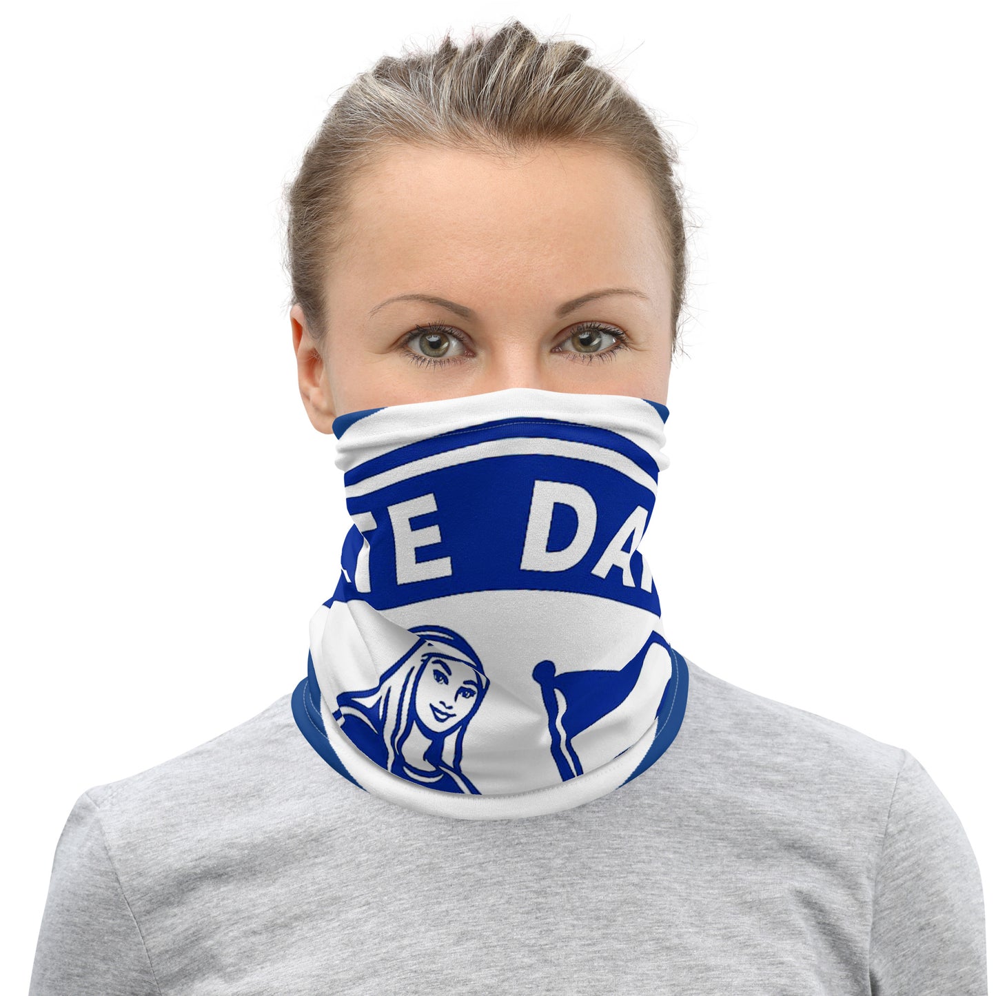 Multifunktionstuch von Sportswear Iron Monkey 23 mit All-over-Print im Fanclub Alte Dame 1892 Design, weiß, vielseitiges Accessoire