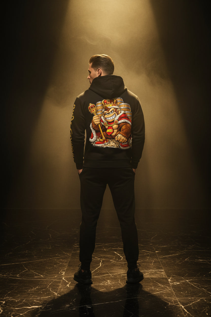 Recycelter Unisex Zip-Hoodie von Sportswear Iron Monkey 23 mit All-Over-Print, weiß, umweltfreundlich und aus recycelten Materialien