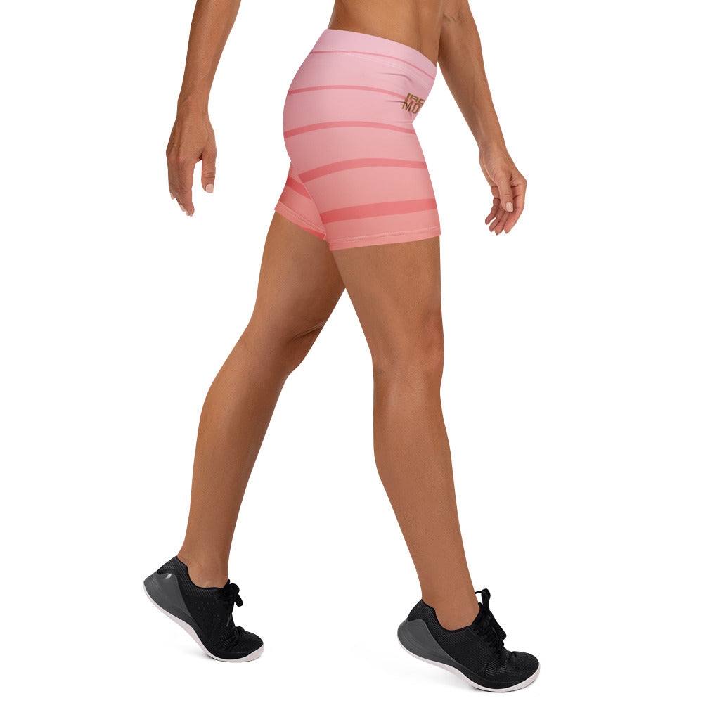 Damen-Shorts aus 4-Wege-Stretch Mikrofaser mit Allover-Print und elastischem Bund, Sportswear Iron Monkey 23