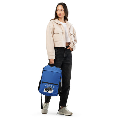Schwarzer Allzweck-Rucksack mit All-over-Print von Sportswear Iron Monkey 23, Vorderansicht, vielseitiger Rucksack für den Alltag