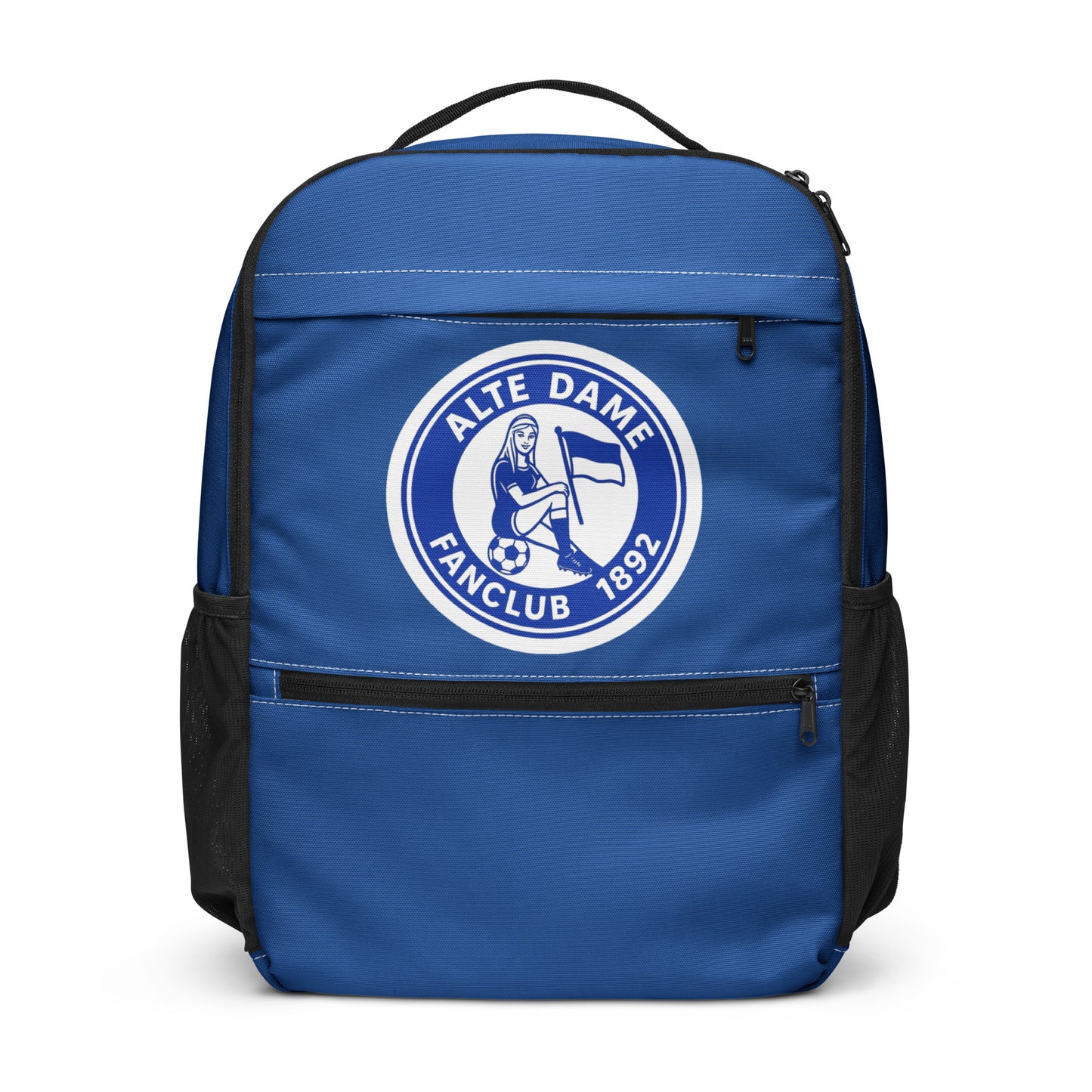 Allzweck-Rucksack mit Fanclub Alte Dame 1892 Allover-Print, weiß, von Sportswear Iron Monkey 23, praktische Accessoires