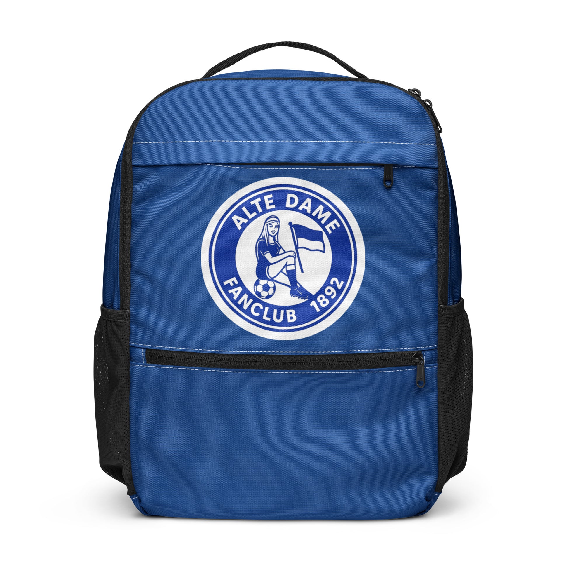 Allzweck-Rucksack mit Fanclub Alte Dame 1892 Allover-Print, weiß, von Sportswear Iron Monkey 23, praktische Accessoires