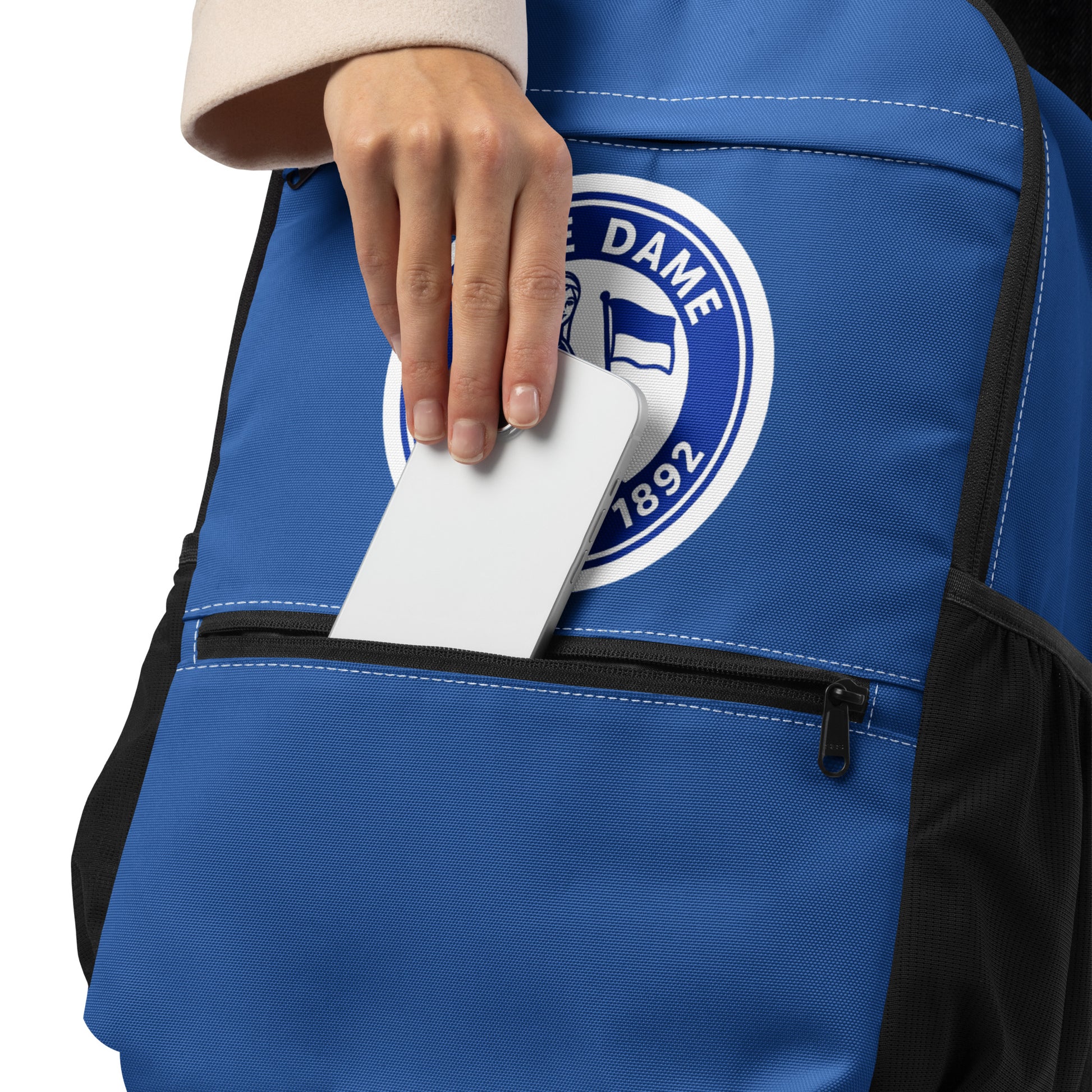 Allzweck-Rucksack mit All-Over-Print des Fanclubs Alte Dame 1892, weiß, von Sportswear Iron Monkey 23, vielseitiges Accessoire