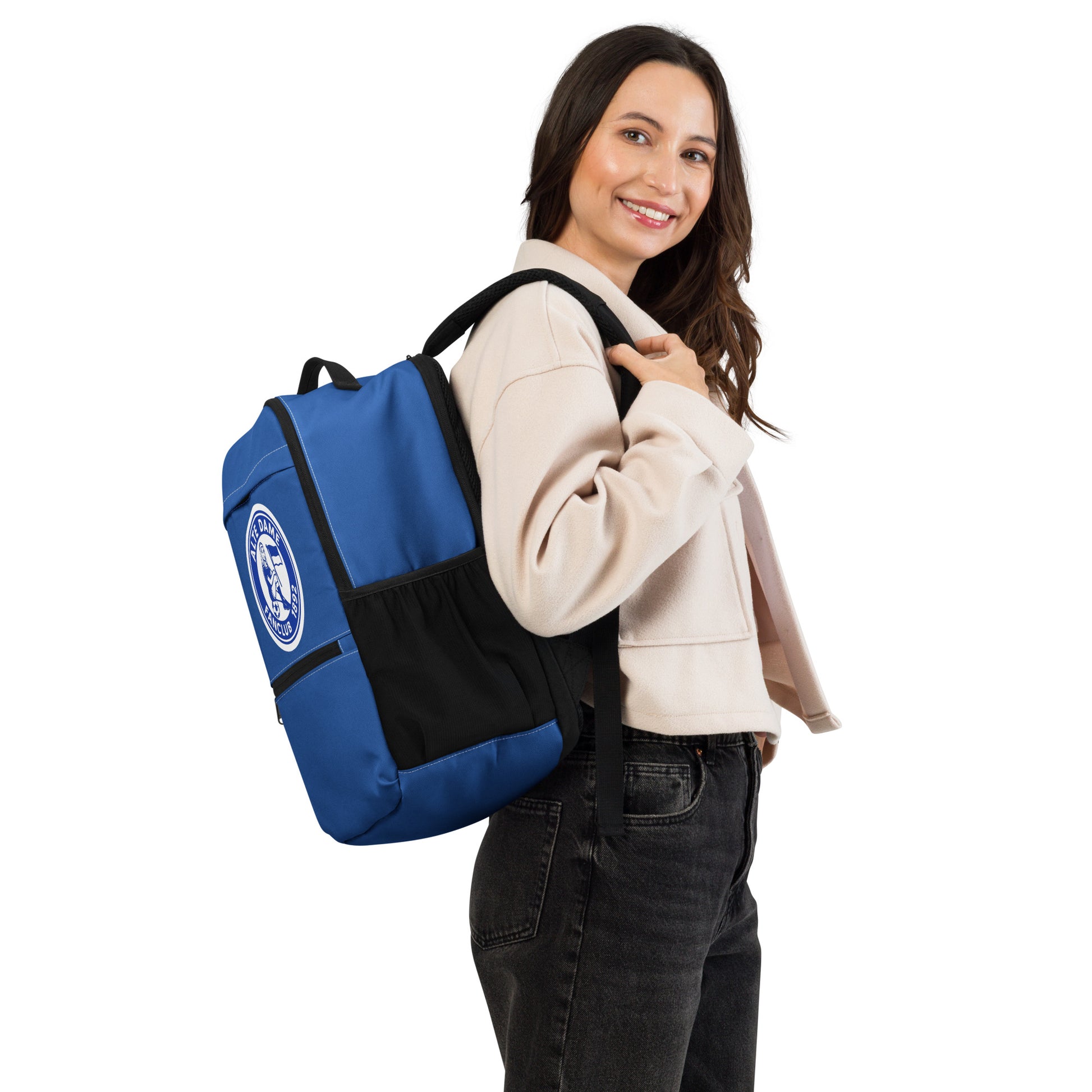 Allzweck-Rucksack mit Fanclub-Design der Alten Dame 1892, weiße Allover-Prints, Sportswear Iron Monkey 23, praktische Accessoires