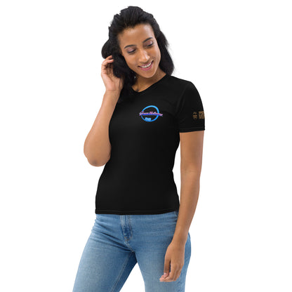 Weißes Damen-T-Shirt mit All-Over-Print von Sportswear Iron Monkey 23, Crew-Neck, kurzärmelig, lässiges Design