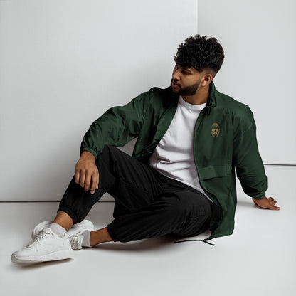 Unisex Windbreaker von Sportswear Iron Monkey 23 in Waldgrün, wasserabweisend, vegan und OEKO-TEX-zertifiziert, frontale Ansicht