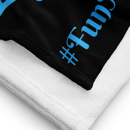 Weißes Strandtuch von Sportswear Iron Monkey 23 mit buntem FunMusik Records Noten Allover-Design, Baumwolle, 30x60 cm
