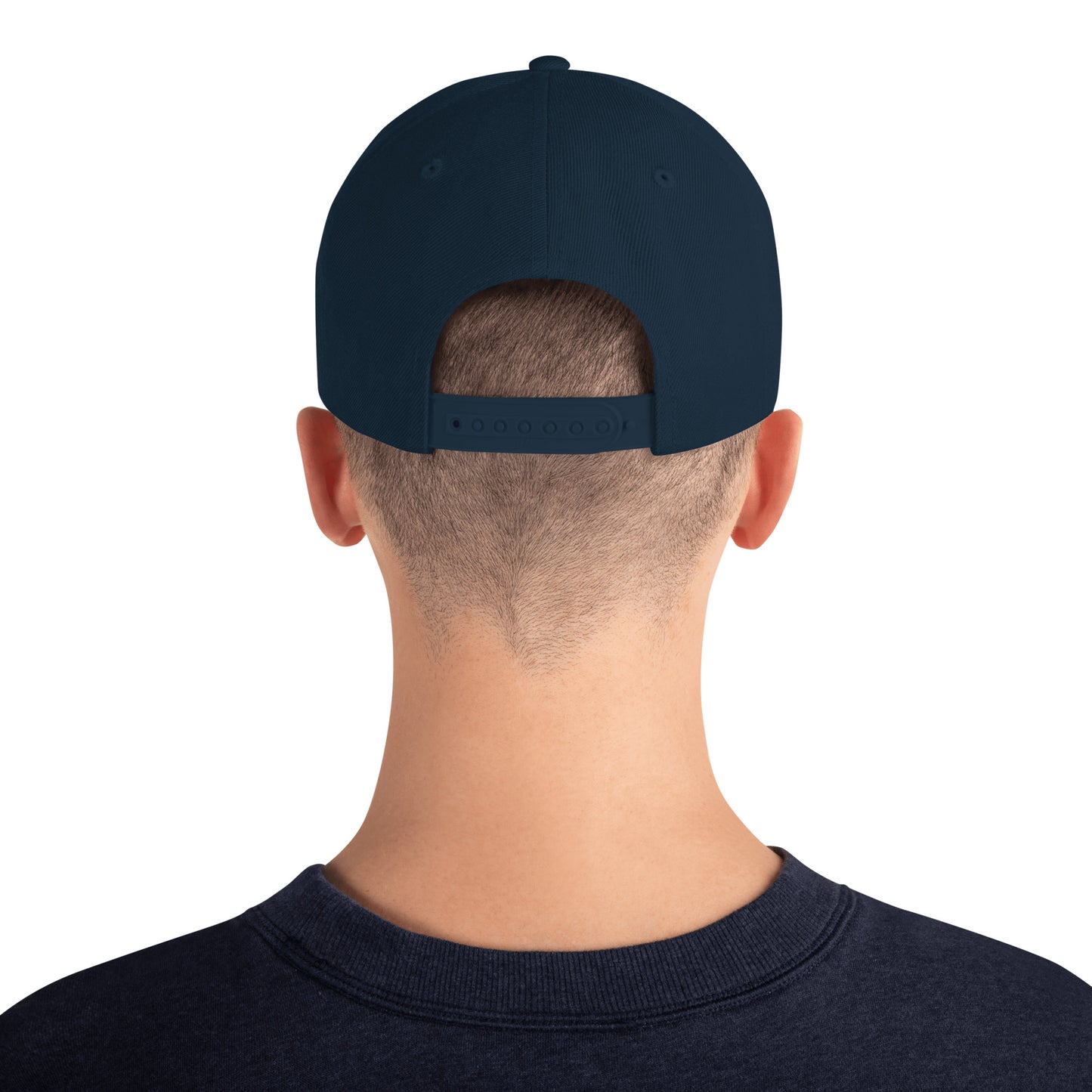 Klassische dunkelblaue Snapback-Cap Alte Dame 1892 von Sportswear Iron Monkey 23, modisches Accessoire für den Alltag