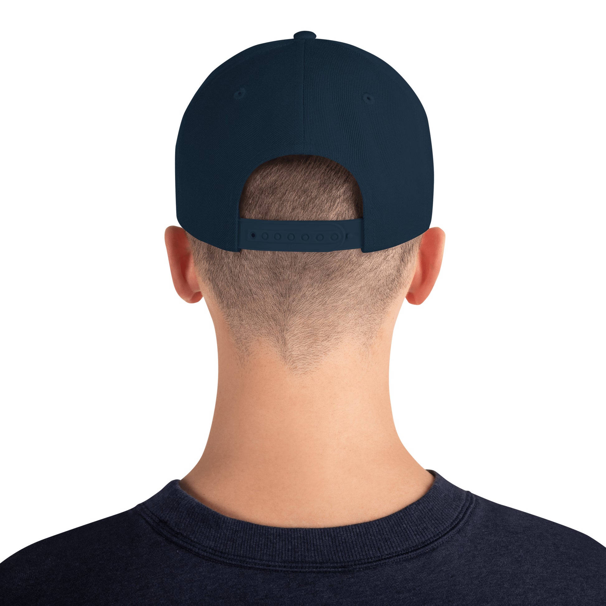 Klassische dunkelblaue Snapback-Cap Alte Dame 1892 von Sportswear Iron Monkey 23, modisches Accessoire für den Alltag