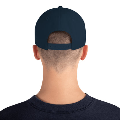 Klassische dunkelblaue Snapback-Cap Alte Dame 1892 von Sportswear Iron Monkey 23, modisches Accessoire für den Alltag