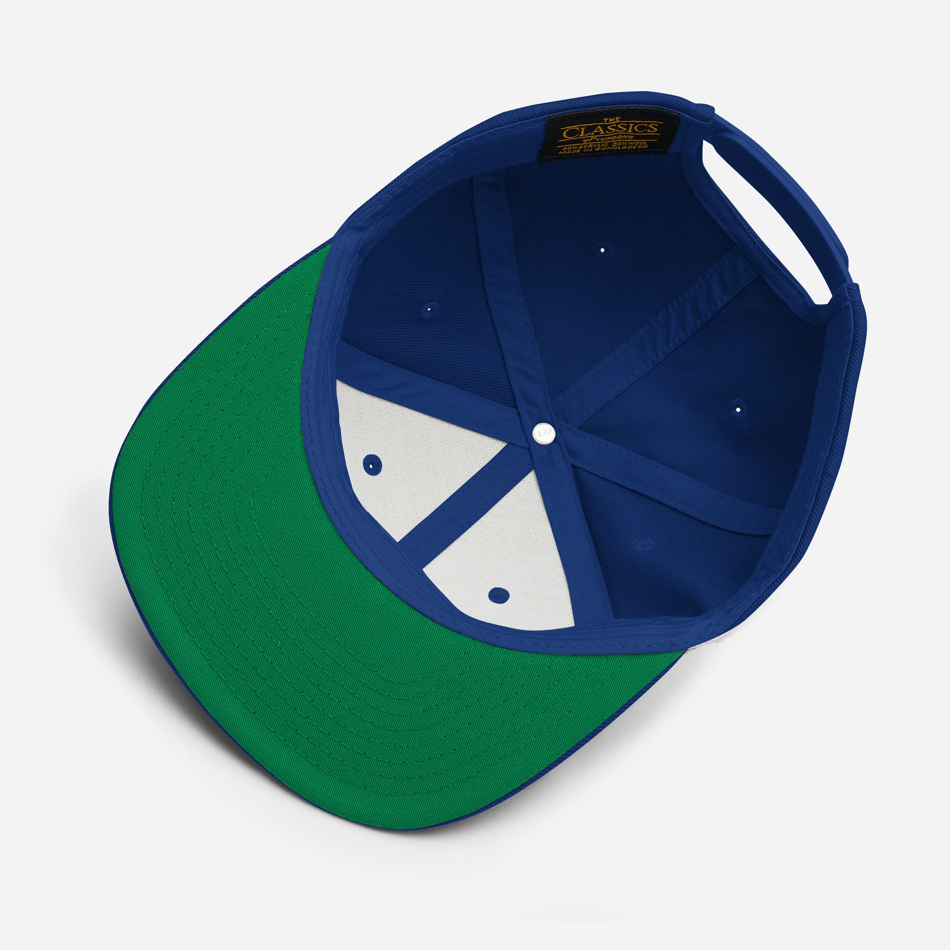 Klassische royalblaue Snapback-Cap von Sportswear Iron Monkey 23 mit Alte Dame 1892 Logo, weiches Material, modisches Accessoire