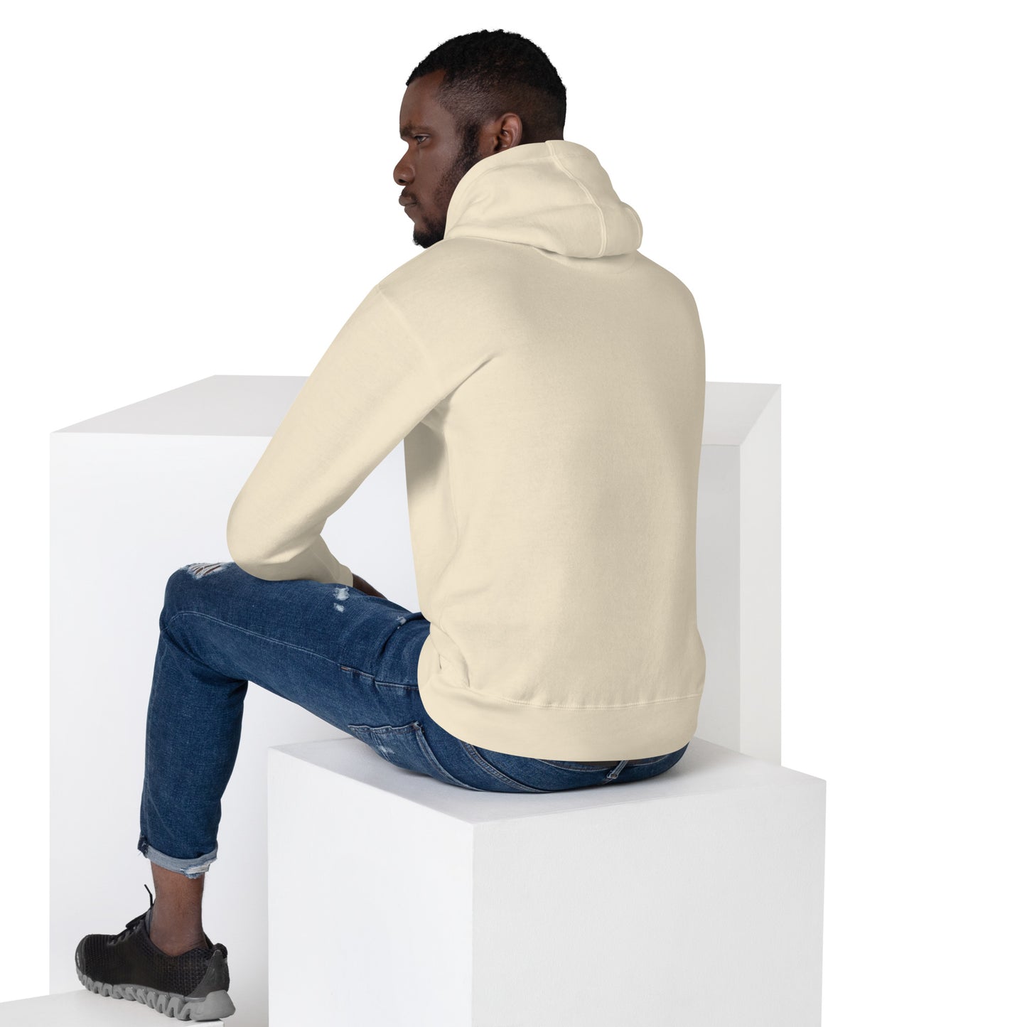 Weicher SoftTouch Premium Hoodie von Sportswear Iron Monkey 23, Unisex Baumwoll-Kapuzenpullover in Bone, klassisch geschnitten.