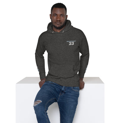 Unisex Kapuzenpullover SoftTouch Premium Hoodie aus 100% Baumwolle in Charcoal Heather, sportlich und bequem von Sportswear Iron Monkey 23