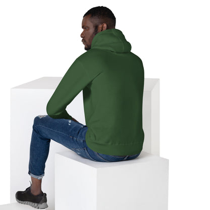 Unisex SoftTouch Premium Hoodie aus 100% Baumwolle in Waldgrün, Sportswear Iron Monkey 23, Rückenansicht