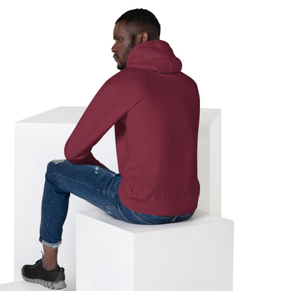 Unisex SoftTouch Premium Hoodie von Sportswear Iron Monkey, aus 100% Baumwolle in Maroon, Rückenansicht