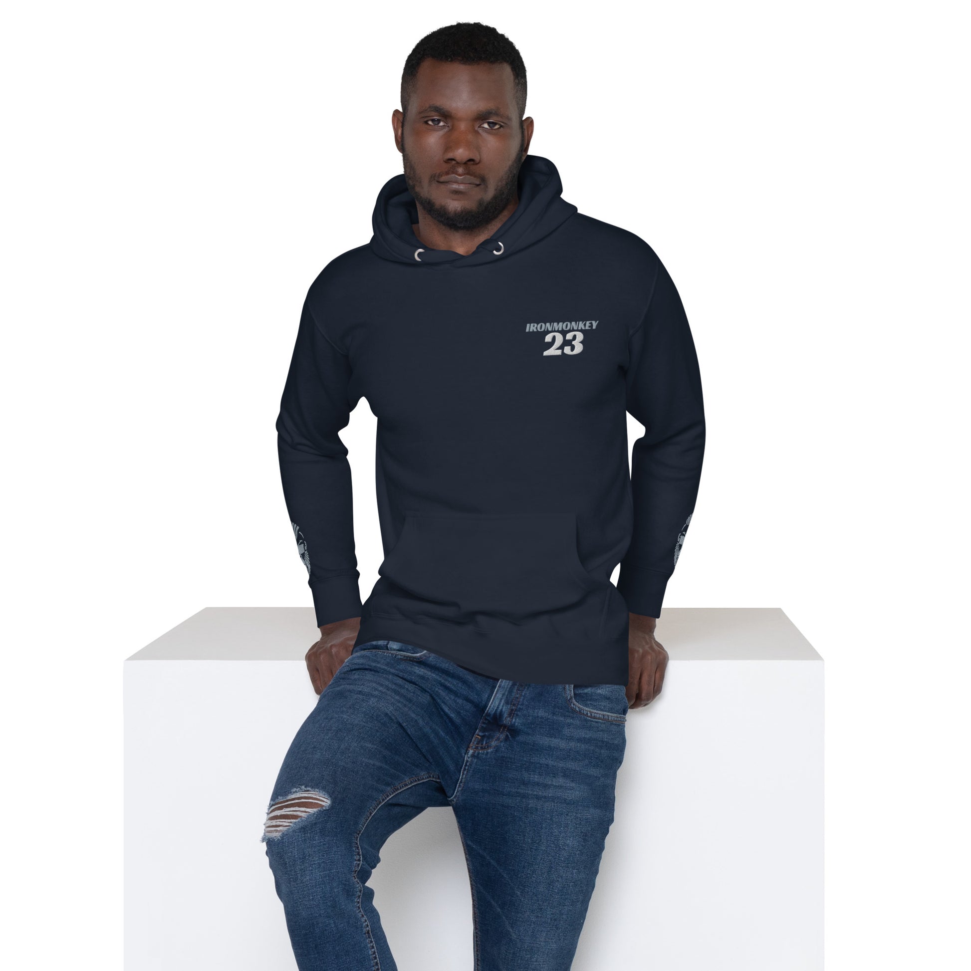 Unisex Kapuzenpullover SoftTouch Premium Hoodie aus 100% Baumwolle in Navy-Blazer, sportliches Design, frontale Ansicht.