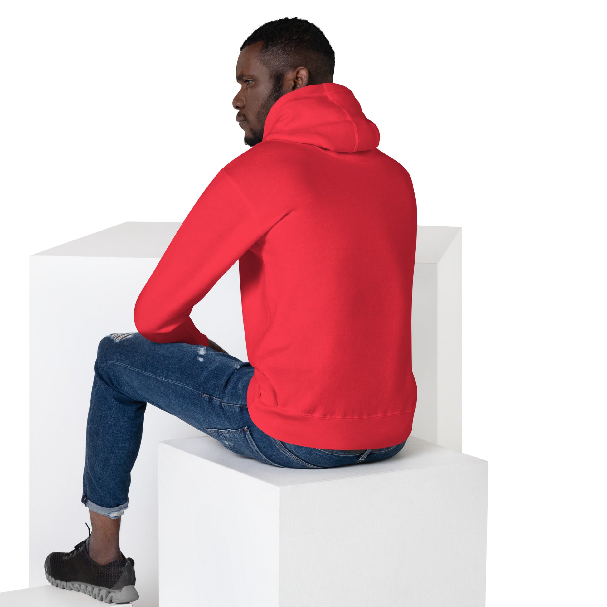 Unisex Sportswear Iron Monkey 23 Kapuzenpullover aus 100% Baumwolle, rotes Team-Red mit Rückenansicht