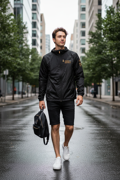 Herren-Windbreaker von Sportswear Iron Monkey 23, leichte Jacke für windiges Wetter, in sportlichem Lifestyle-Design.
