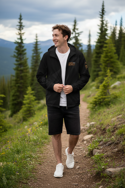 Herren-Windbreaker von Sportswear Iron Monkey 23, leichte Outdoor-Jacke mit winddichter Oberfläche und sportlichem Design.