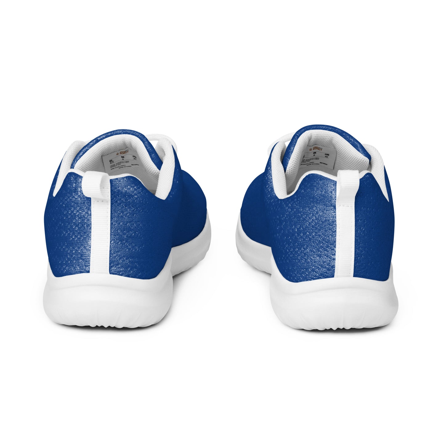 Herren-Turnschuhe von Sportswear Iron Monkey 23, weiße Sportschuhe mit schwarzem Logo, sportliches Design, Blick von hinten