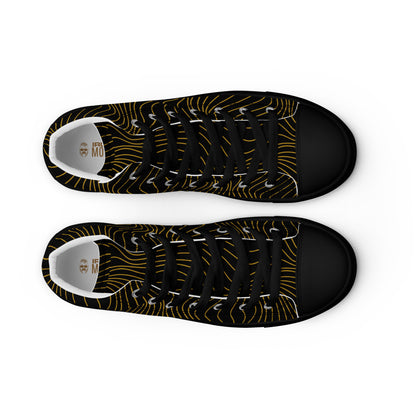 Herren High-Top Canvas Sneaker von Sportswear Iron Monkey 23, handgefertigt mit schwarzer EVA-Sohle, vorne sichtbar.