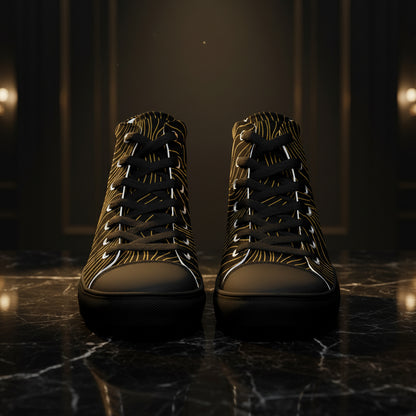 Herren High-Top Canvas Sneaker von Sportswear Iron Monkey 23, handgefertigt mit schwarzer EVA-Sohle, vorderansicht