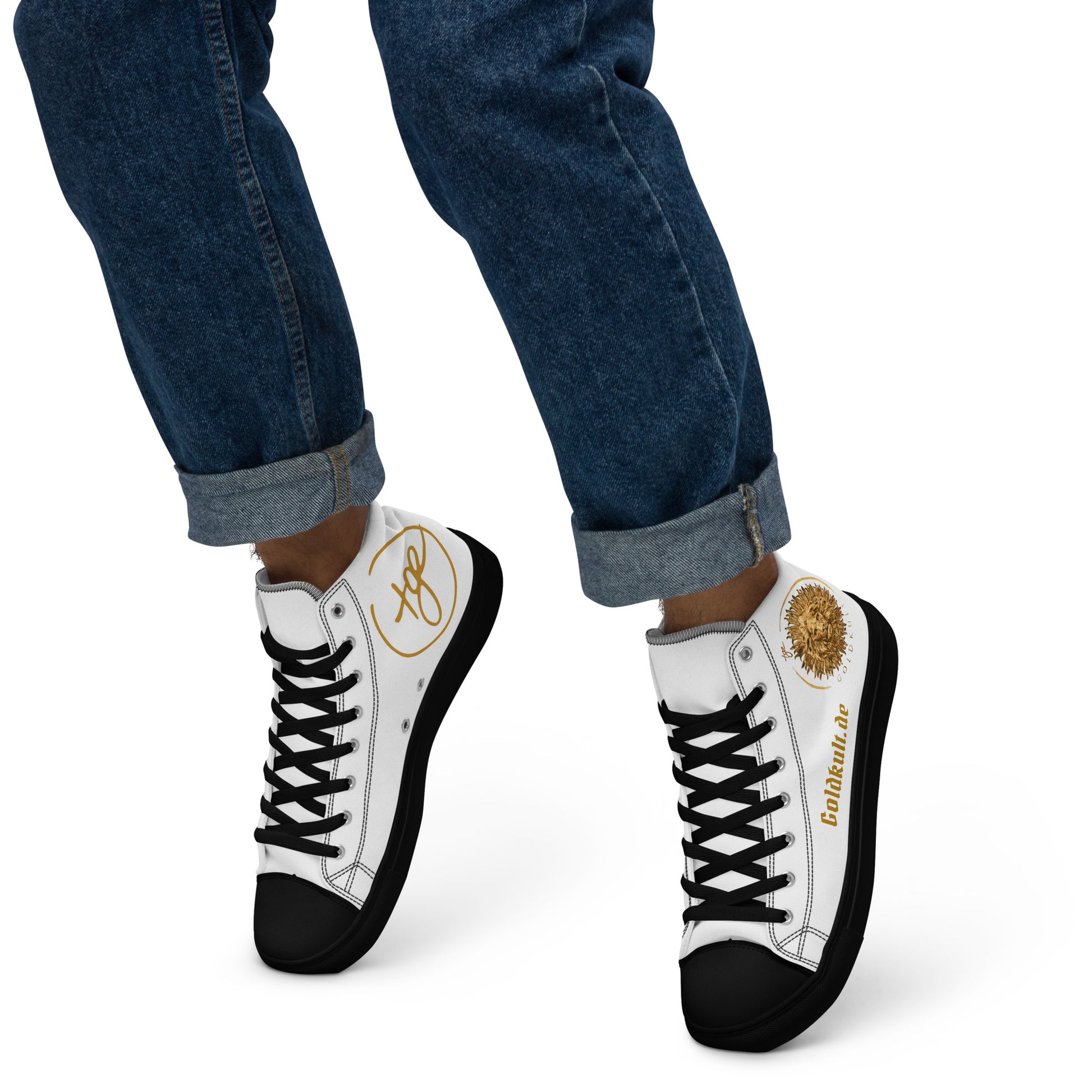 Schwarze High-Top Leinenschuhe von Sportswear Iron Monkey 23, handgefertigte Premium Canvas Sneaker für Männer, seitlich Ansicht